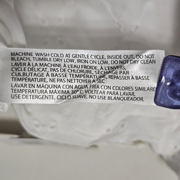 Dex Women Top Plus Size X Fit 14W Large White Cotton Front Short Sleeve V-neck - Picture 6 of 9